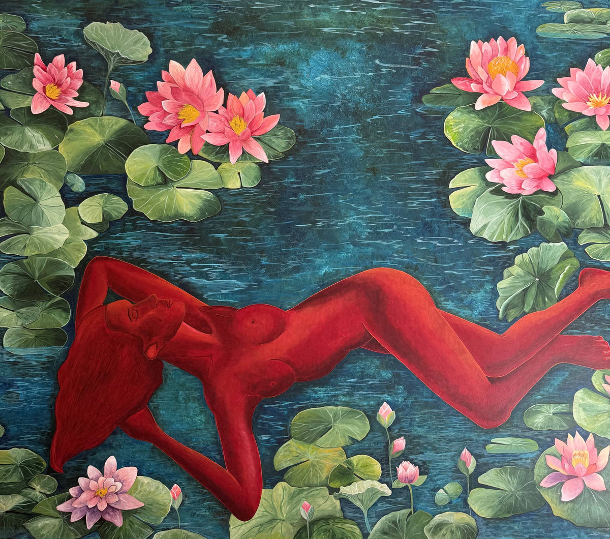 Sirena — Natalia Poltevskaya, acrylic on canvas 200 × 155 cm
