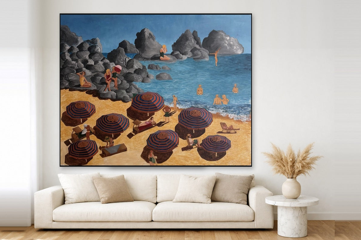 Monterosso, Midday — Natalia Poltevskaya, 200 × 160 cm, shown in a living room above a sofa